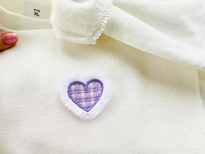 Gingham Tartan Valentine Single Heart Awesome Fringed Fluffy Heart Fringe ITH in the Hoop Machine Embroidery Designs Sizes for Hoop 4x4 - Etsy