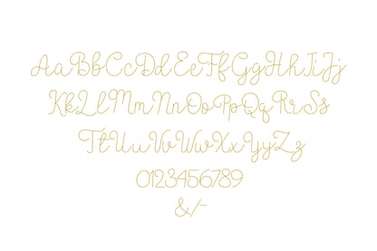 Hand stitch effect FONT Tala machine embroidery designs assorted sizes handwritten script font alphabet letters kids baby seed stitch