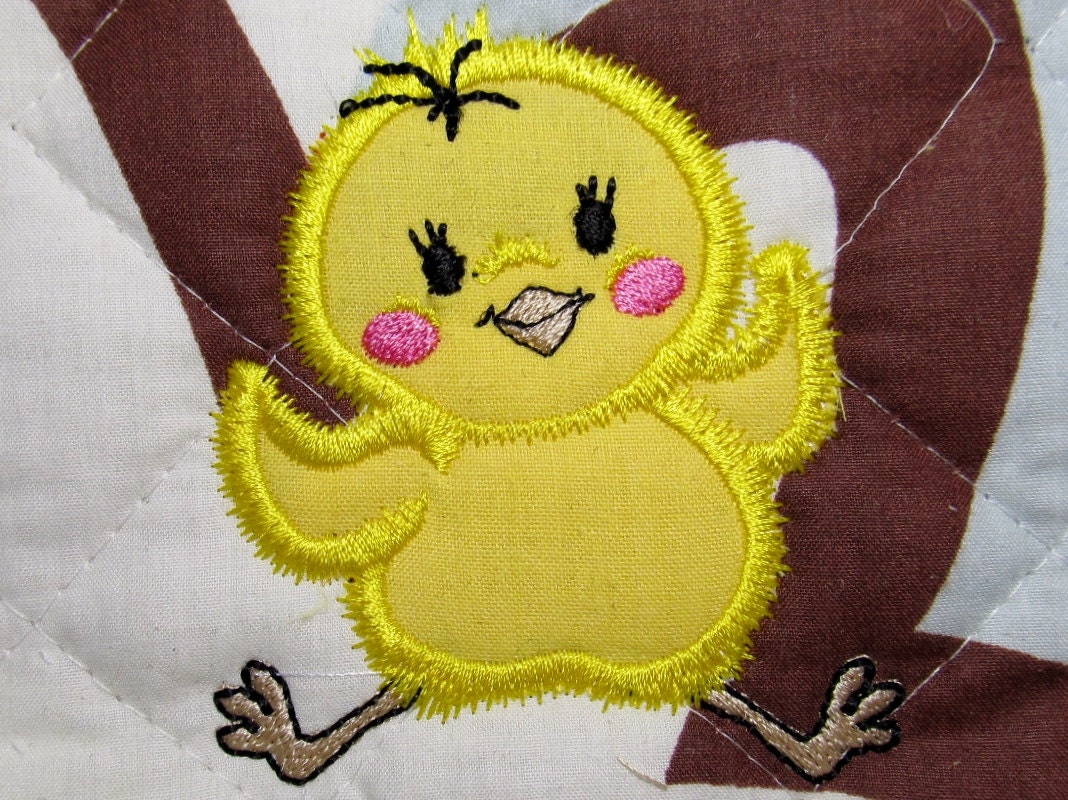 Easter chick - machine embroidery fill stitch and applique embroidery designs