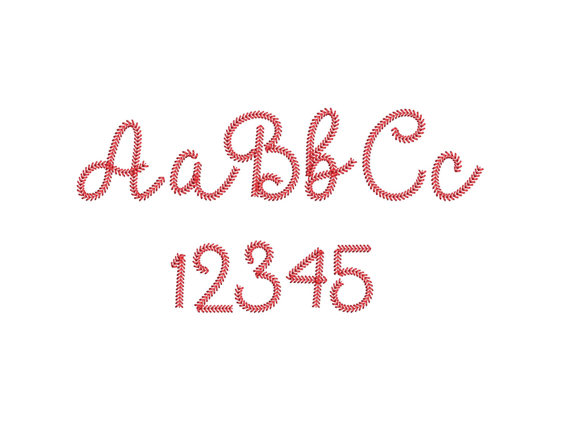 NEW! Baseball stitch FONT sports softball handwritten font script alphabet letters machine embroidery designs multiple sizes 1 up to 3.4 in