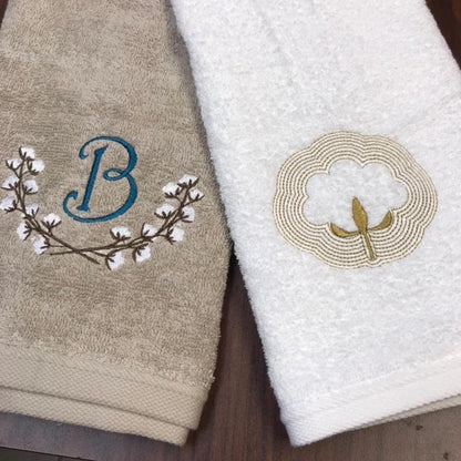 Cotton Branch floral wreath Monogram floral frame fill stitch machine embroidery designs 