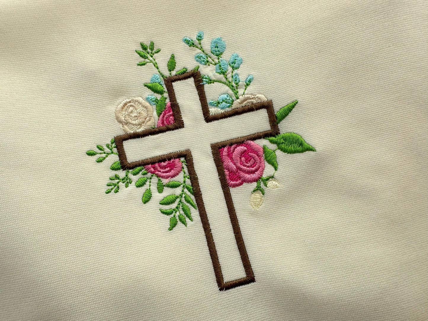 Rose Floral Cross Applique – Instant Download | Artapli