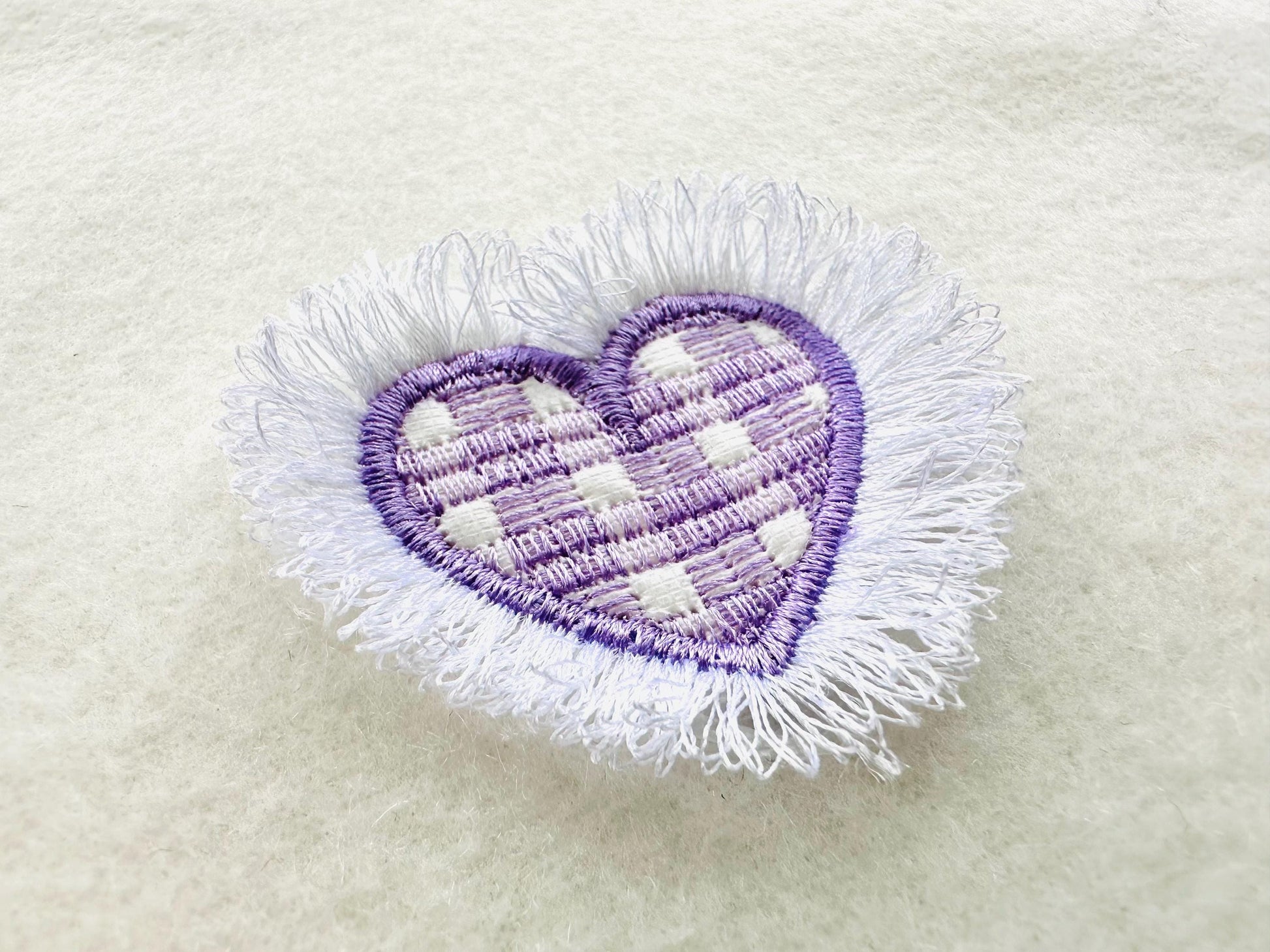 Gingham Tartan Valentine Single Heart Awesome Fringed Fluffy Heart Fringe ITH in the Hoop Machine Embroidery Designs Sizes for Hoop 4x4 - Etsy