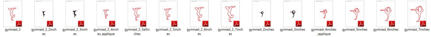 Dancing Girl Gymnast Set of 2 – Appliqué machine embroidery design by Artapli