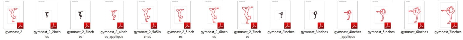 Dancing Girl Gymnast Set of 2 – Appliqué machine embroidery design by Artapli