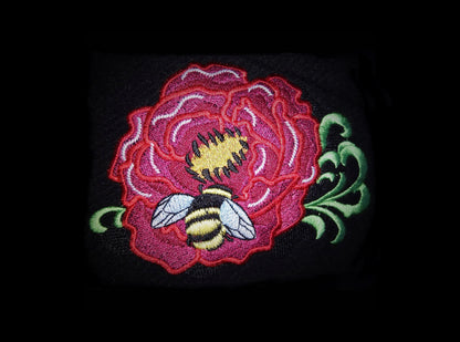Big Flower and Little Bee Machine Embroidery 4" 5" 6" 7" | PES DST JEF | Artapli