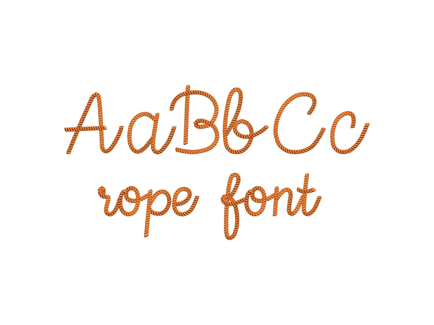 Rope stitch FONT Rodeo Cowboy Alphabet Monogram letters Machine Embroidery Designs handwritten script Font many sizes 1.7 up to 5.4in, BX