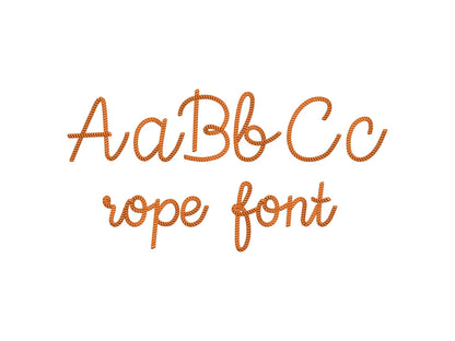 Rope stitch FONT Rodeo Cowboy Alphabet Monogram letters Machine Embroidery Designs handwritten script Font many sizes 1.7 up to 5.4in, BX