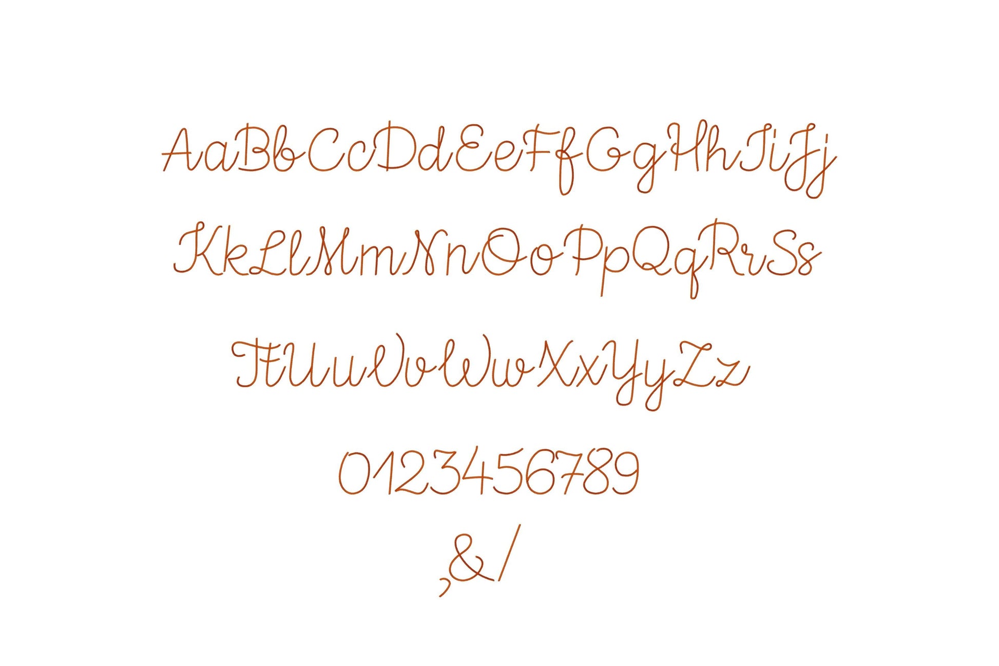 Rope stitch FONT Rodeo Cowboy Alphabet Monogram letters Machine Embroidery Designs handwritten script Font many sizes 1.7 up to 5.4in, BX