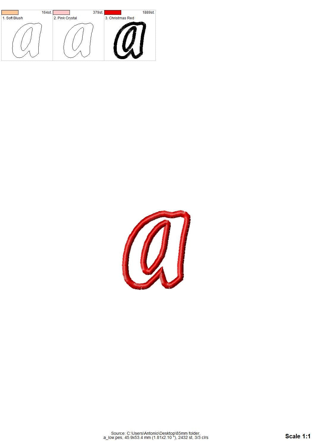 Handwritten Font Applique