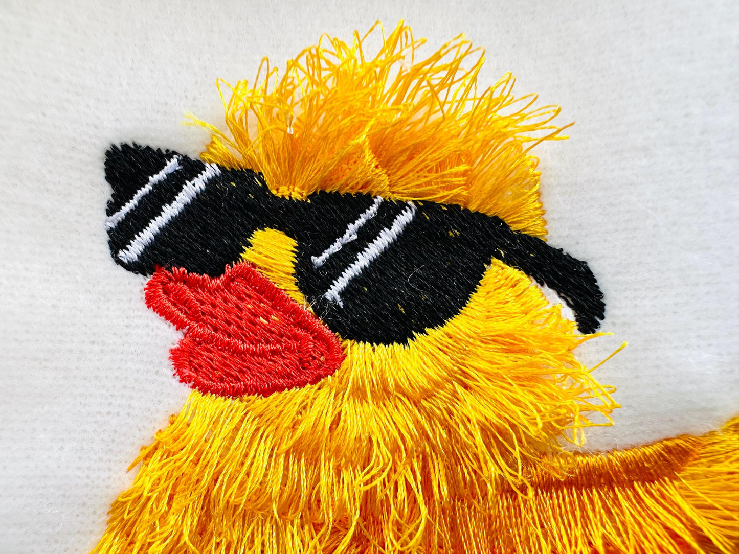 Fringed Rubber Duck Summer Sunglasses Awesome Fluffy Toy Kids Baby Fur Chenille Machine Embroidery Designs Mini Sizes