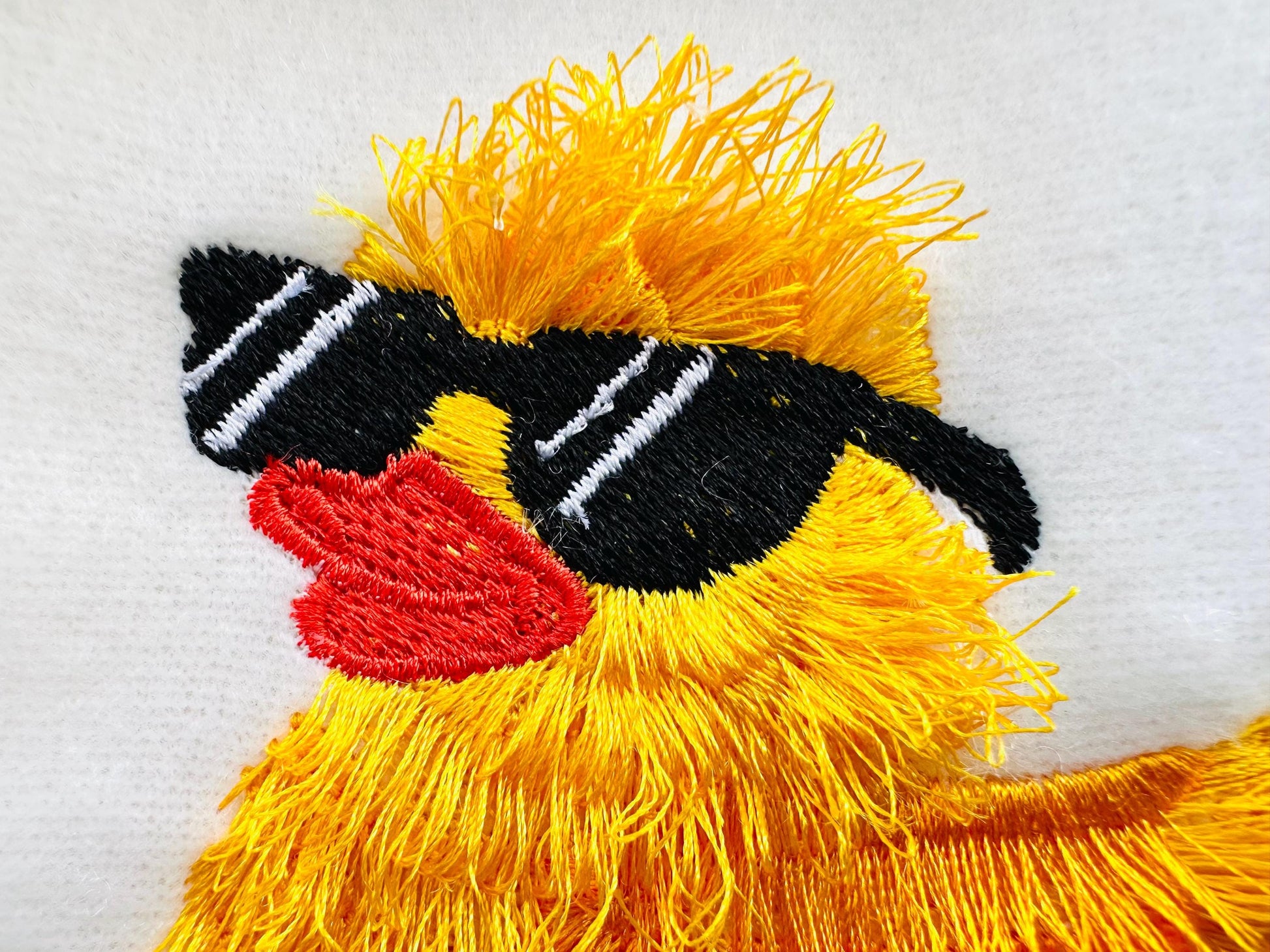 Fringed Rubber Duck Summer Sunglasses Awesome Fluffy Toy Kids Baby Fur Chenille Machine Embroidery Designs Mini Sizes