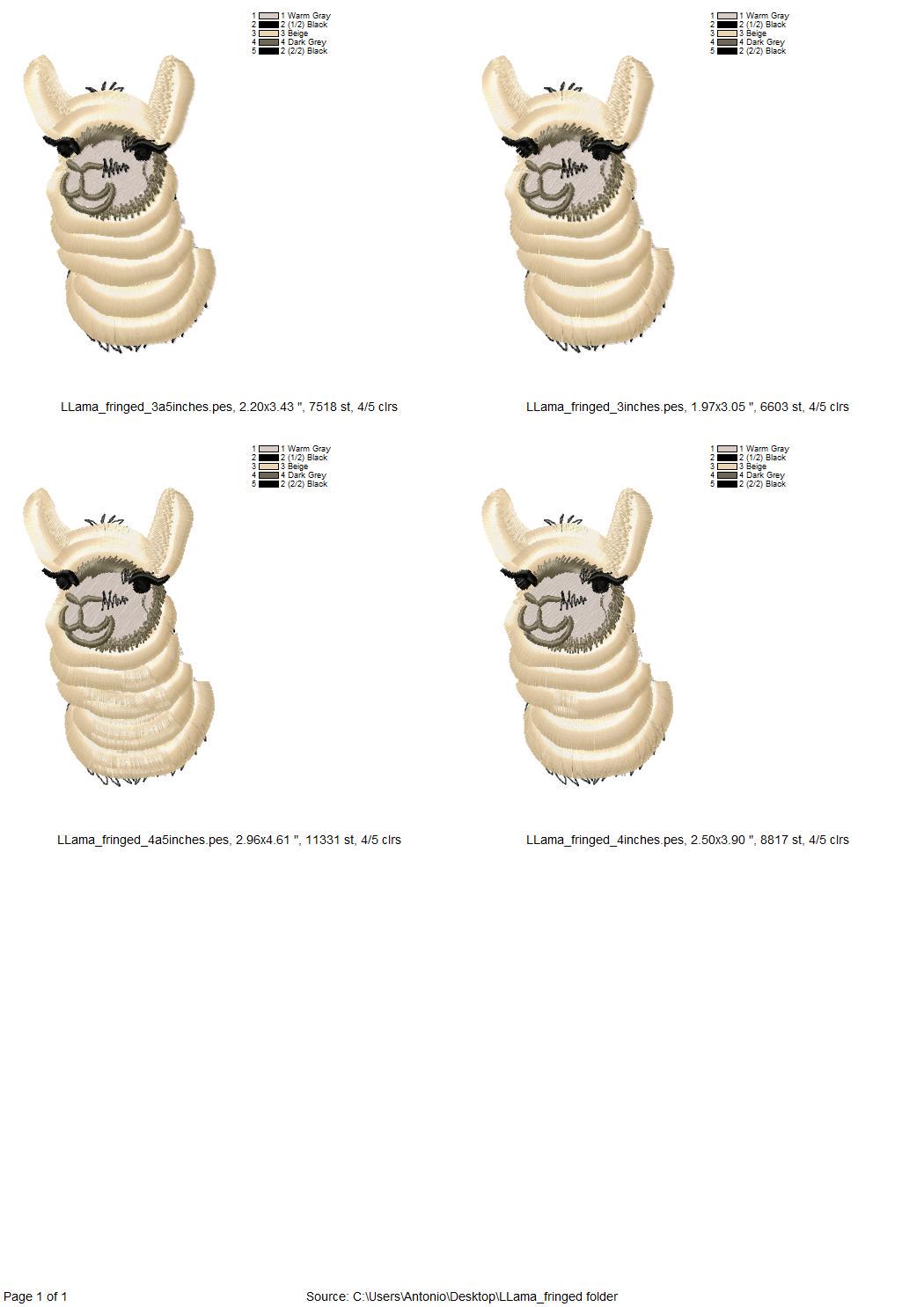 Cute Fringed Fluffy Llama Alpaca Kids Baby Fur Chenille Fringe Machine Embroidery Designs Assorted Sizes 3 up to 4.5 Inch Little Farm Animal - Etsy