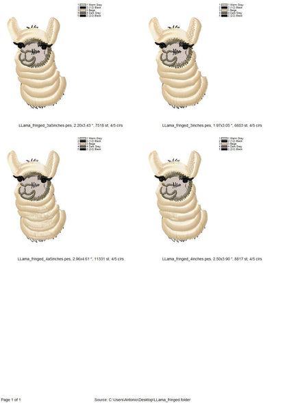 Cute Fringed Fluffy Llama Alpaca Kids Baby Fur Chenille Fringe Machine Embroidery Designs Assorted Sizes 3 up to 4.5 Inch Little Farm Animal - Etsy