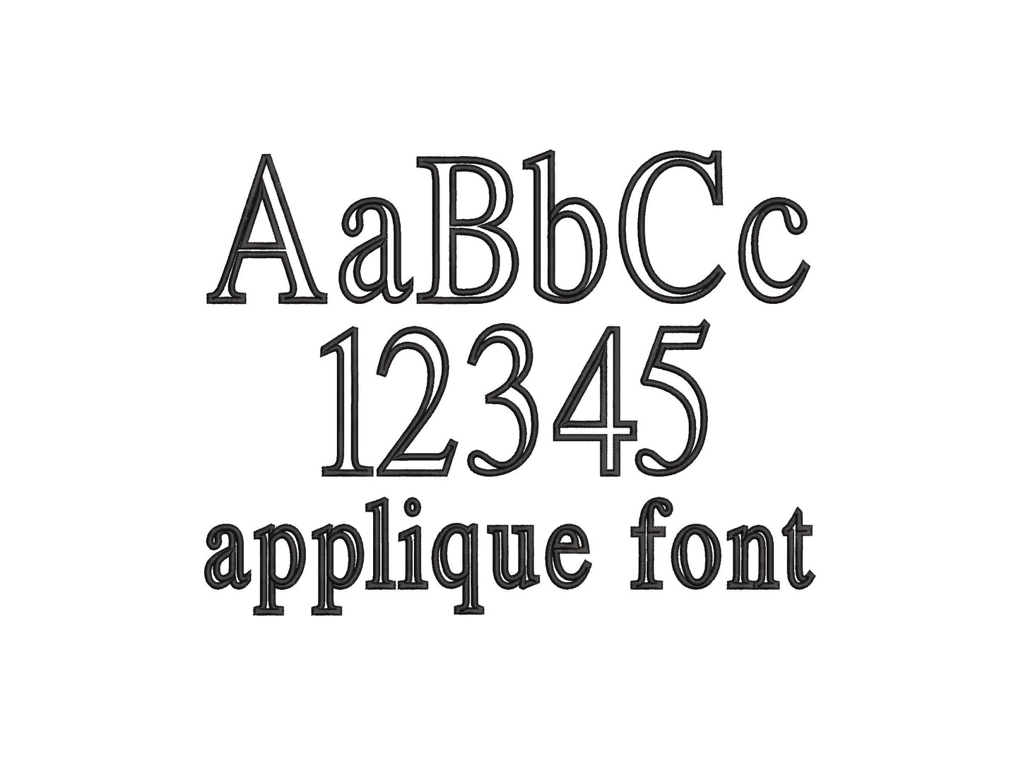 Monogram Applique Font bold alphabet new Roman style machine embroidery designs letters and numbers many sizes