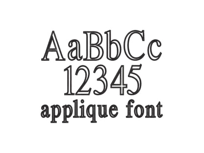 Monogram Applique Font bold alphabet new Roman style machine embroidery designs letters and numbers many sizes