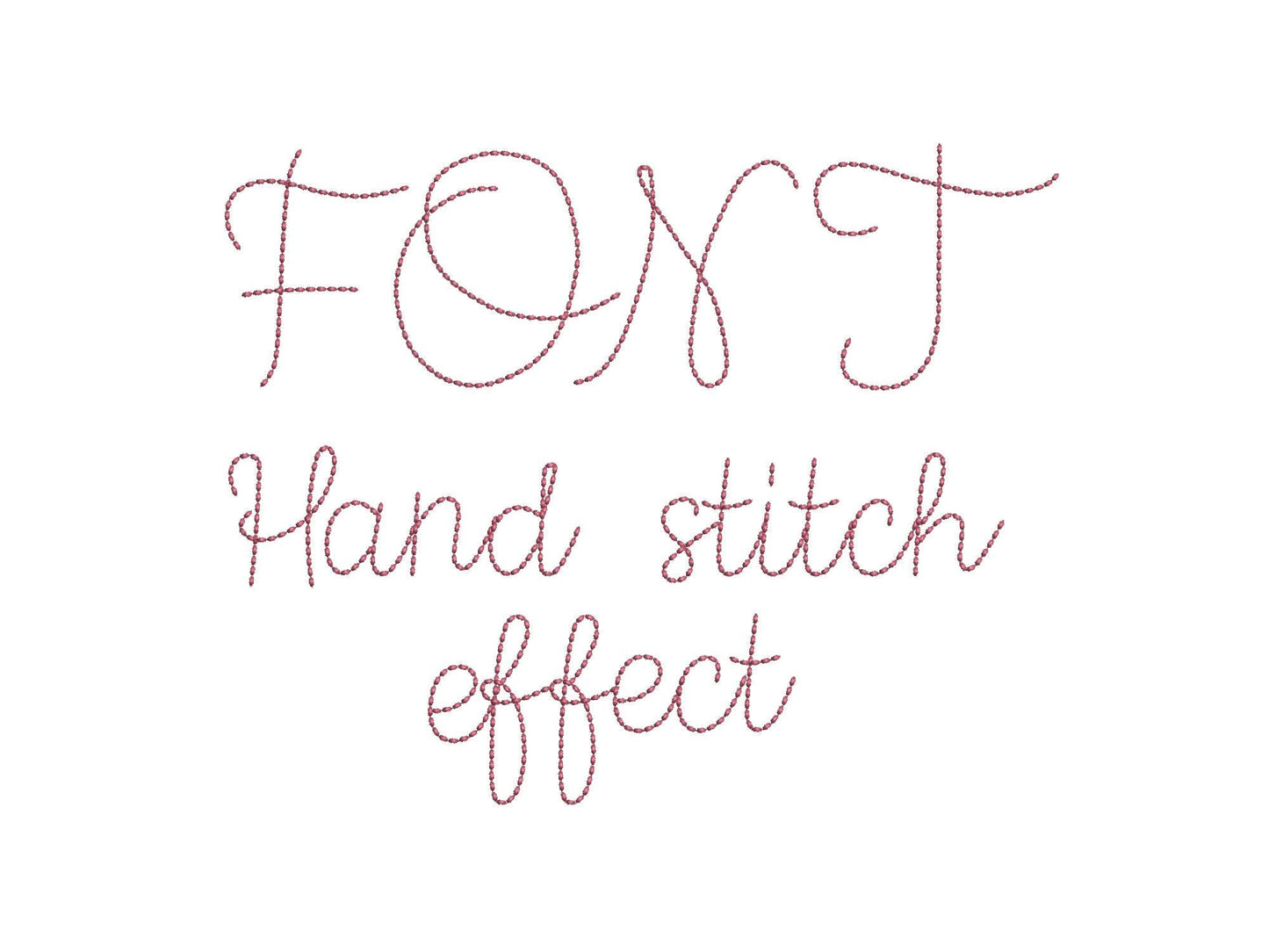 Hand stitch effect FONT Cookie machine embroidery designs script alphabet letters name monogram line font assorted sizes