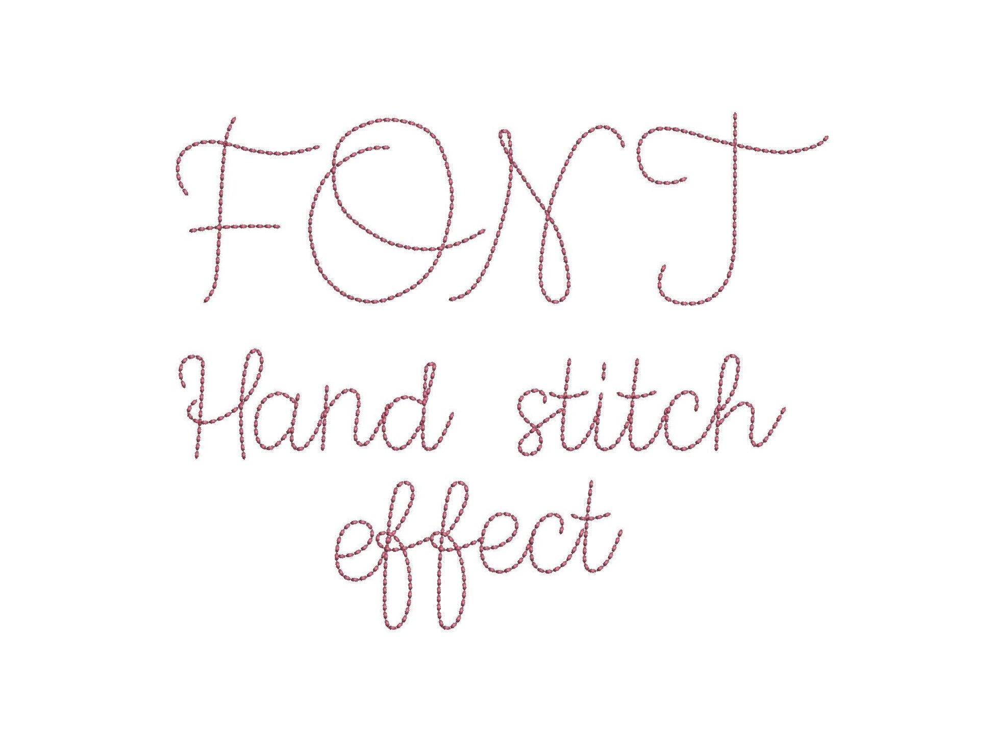 Hand stitch effect FONT Cookie machine embroidery designs script alphabet letters name monogram line font assorted sizes