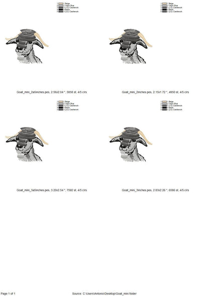 Mini Goat Fringed Fluffy Fur Hair Farm Animal Machine Embroidery Designs Fringe ITH in the Hoop Cute Little Goat Mini Sizes 2 up to 3.5 Inch - Etsy