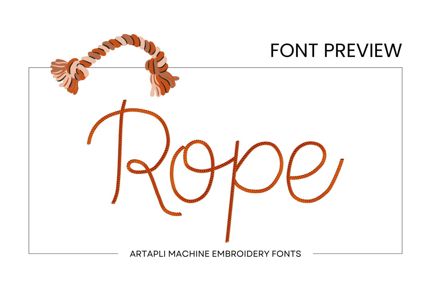 Rope stitch FONT Rodeo Cowboy Alphabet Monogram letters Machine Embroidery Designs handwritten script Font many sizes 1.7 up to 5.4in, BX