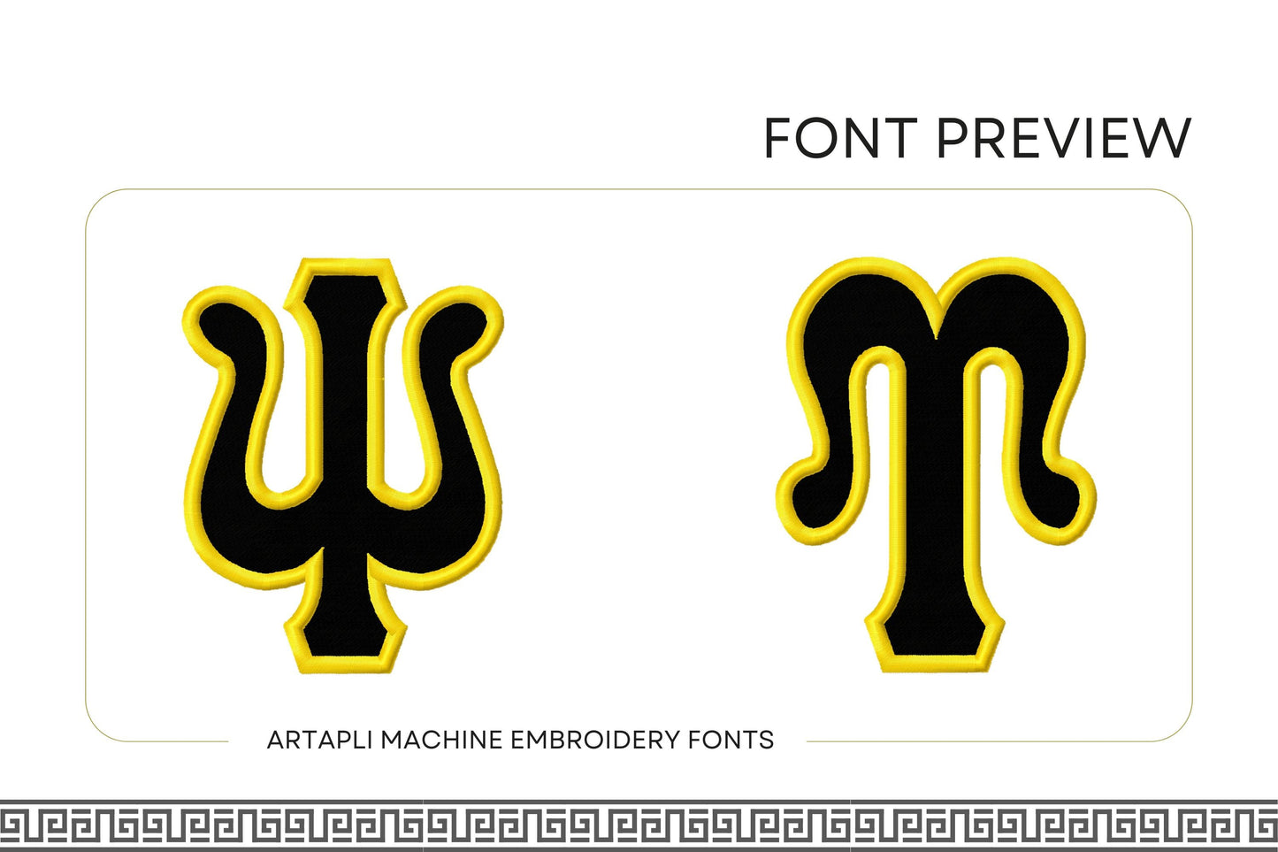 Fill stitch Tall Greek FONT alphabet sororities fraternities monogram fill stitch outline machine embroidery designs