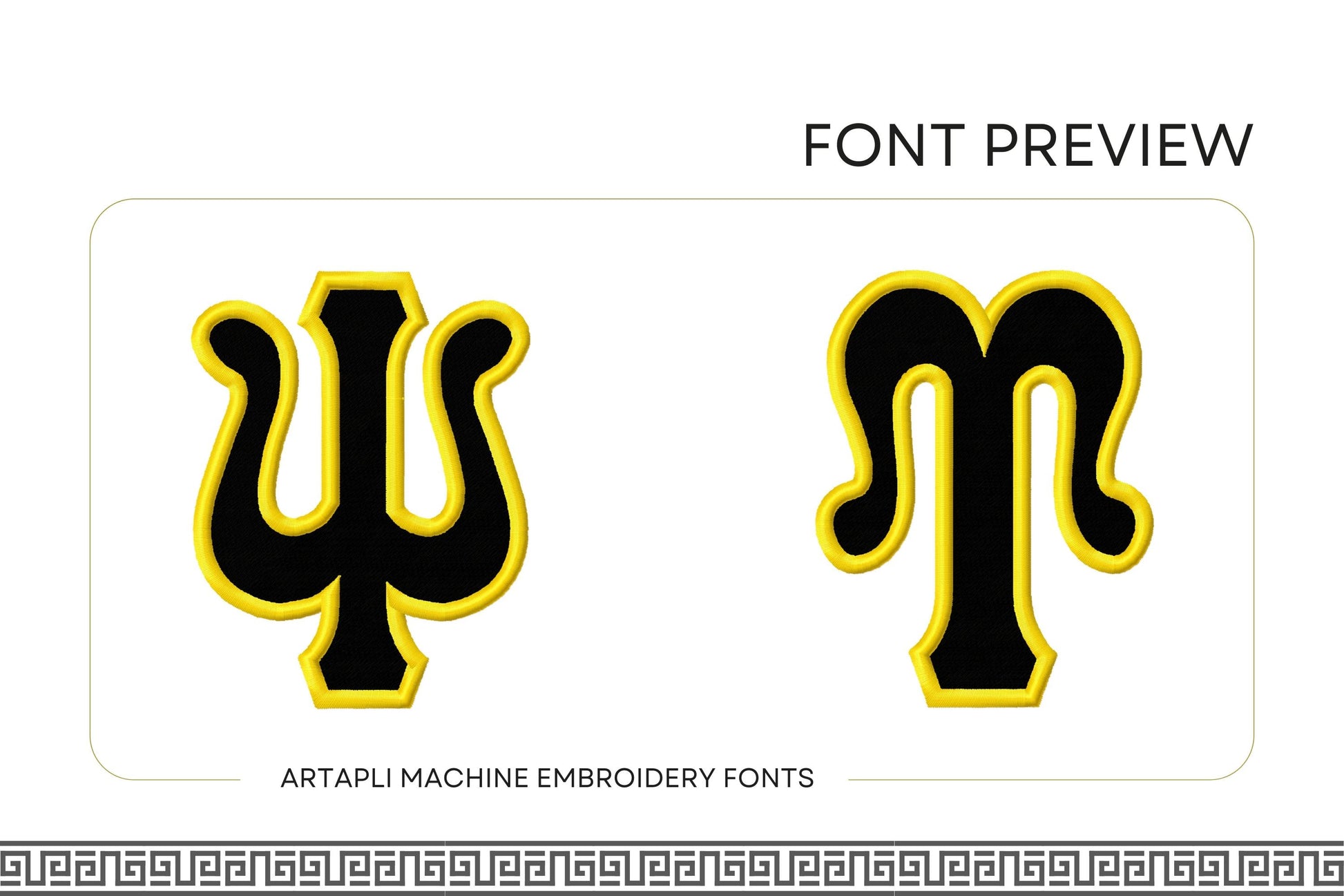 Fill stitch Tall Greek FONT alphabet sororities fraternities monogram fill stitch outline machine embroidery designs