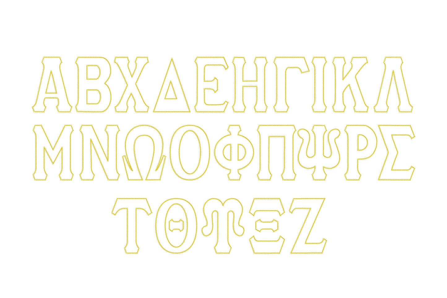 Greek Tall FONT Applique chain stitch outline Greek alphabet sororities monogram machine embroidery designs many sizes 2.6 up to 7 inch BX - image 8