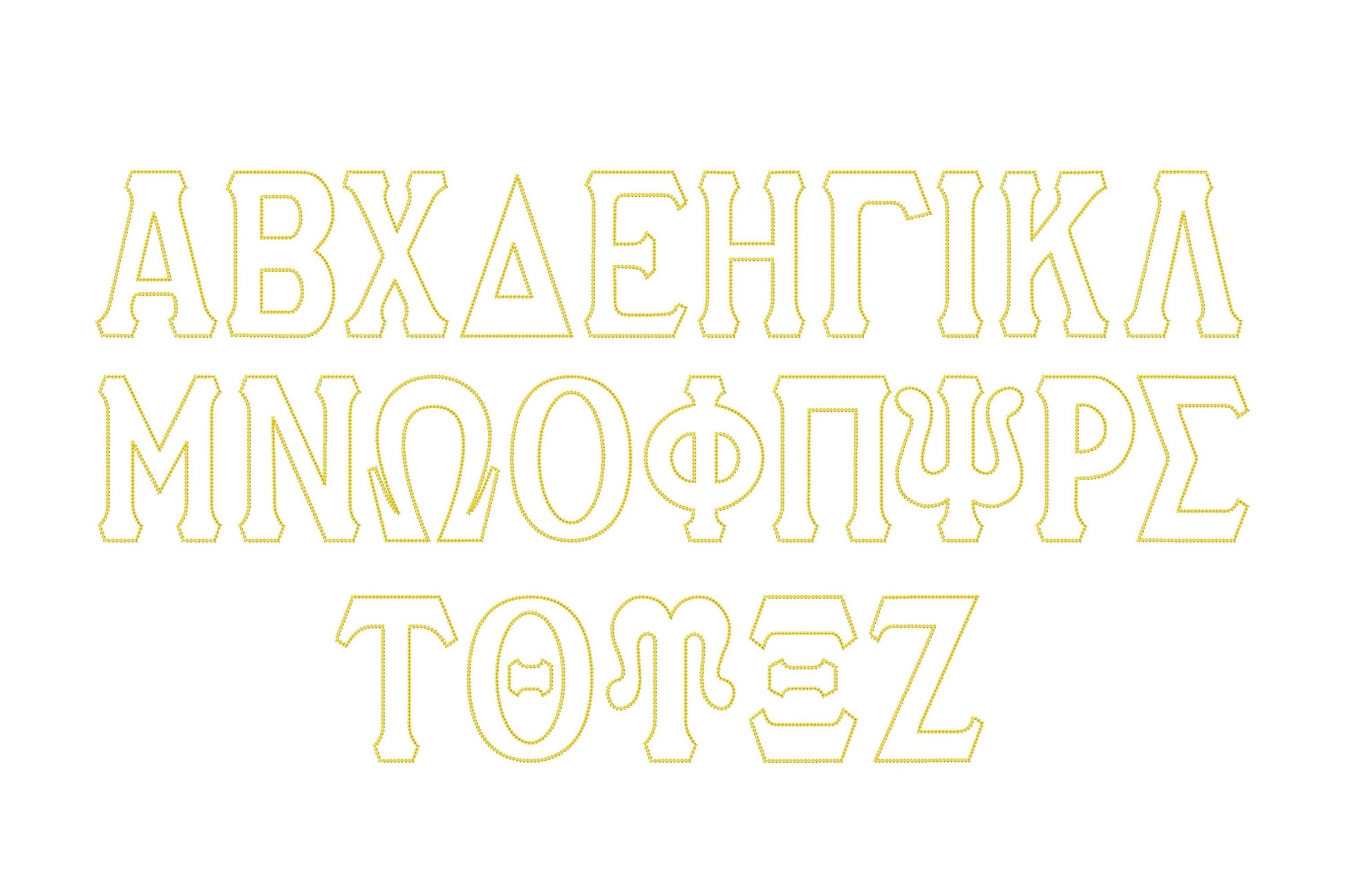 Greek Tall FONT Applique chain stitch outline Greek alphabet sororities monogram machine embroidery designs many sizes 2.6 up to 7 inch BX - image 8