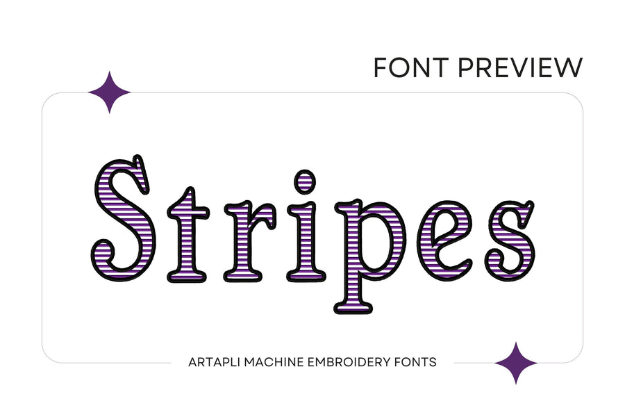 Awesome Striped Monogram lined stripes embroidery FONT Classic Stitch alphabet letters machine embroidery designs sizes 1.6 up to 3.7 inch - image 1