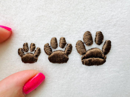 Puff Paw Embroidery mini add on mini machine embroidery designs 3D raised Cute Paw pet