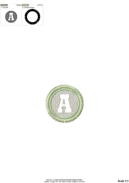 Embossed Monogram Fringed Frame