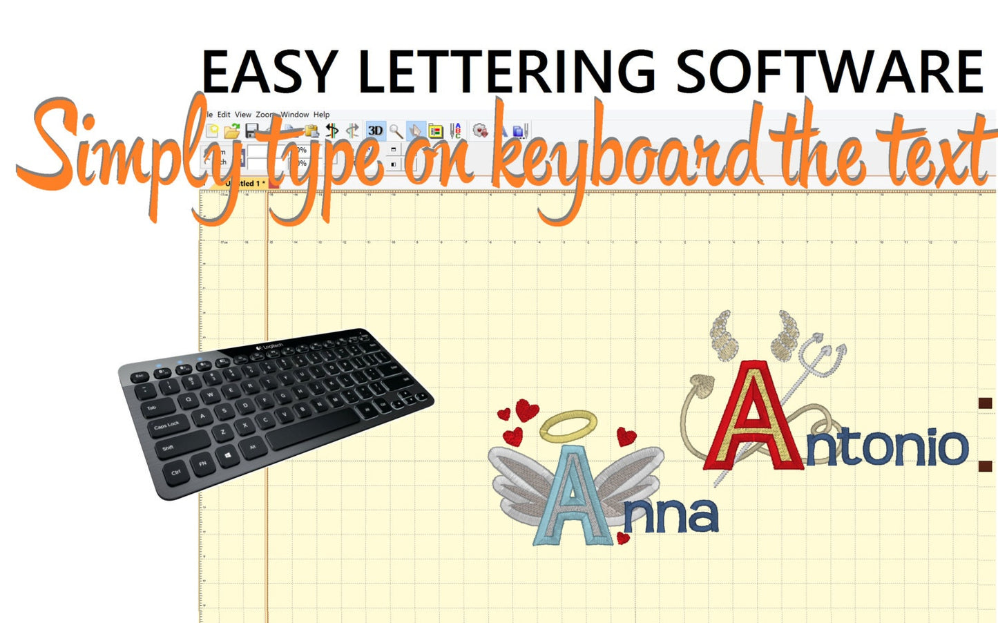 Devil and Angel Font Set of 2 Alphabet Monogram applique machine embroidery designs
