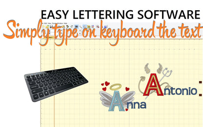 Devil and Angel Font Set of 2 Alphabet Monogram applique machine embroidery designs