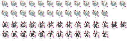 Devil and Angel Font Set of 2 Alphabet Monogram applique machine embroidery designs