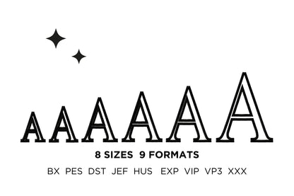 Monogram Applique Font bold alphabet new Roman style machine embroidery designs letters and numbers many sizes