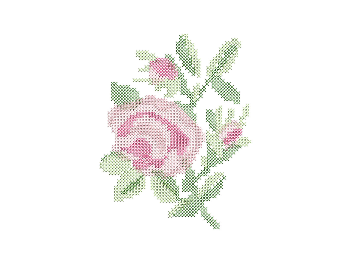 Cross stitch small Rose flower bouquet floral Peony branch machine embroidery designs assorted sizes 4 up to 8 inch sweet home garden design
