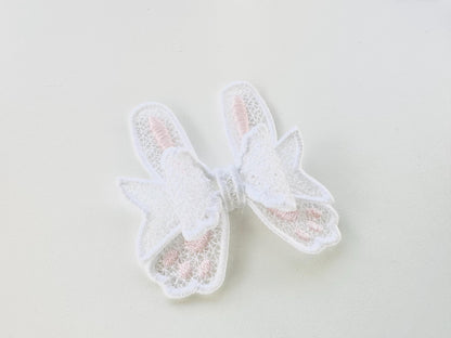 Cute Bunny Bow for little girls Hair Clip Ornament Decoration Accent FSL freestanding lace machine embroidery designs sizes for hoop 5x7