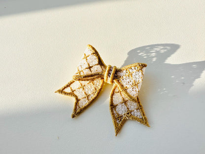 Luxe Bow small elegant Girly Bow for Hair Clip Ornament Decorative Accent FSL freestanding lace machine embroidery designs for hoop 4x4