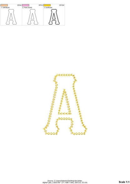 Greek Tall FONT Applique chain stitch outline Greek alphabet sororities monogram machine embroidery designs many sizes 2.6 up to 7 inch BX - image 9