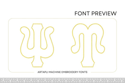 Greek Tall FONT Applique chain stitch outline Greek alphabet sororities monogram machine embroidery designs many sizes 2.6 up to 7 inch BX - image 7