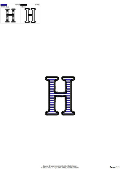 Awesome Striped Monogram lined stripes embroidery FONT Classic Stitch alphabet letters machine embroidery designs sizes 1.6 up to 3.7 inch - image 4