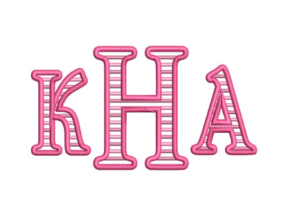 Awesome Striped Monogram lined stripes embroidery FONT Classic Stitch alphabet letters machine embroidery designs sizes 1.6 up to 3.7 inch - image 2
