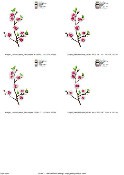 Fringed Sakura Branch Cherry Blossom Flower Fluffy Fringe Floral Machine Embroidery Designs Instant Download Fuzzy Bloom Sizes 6 up to 9 In - Etsy