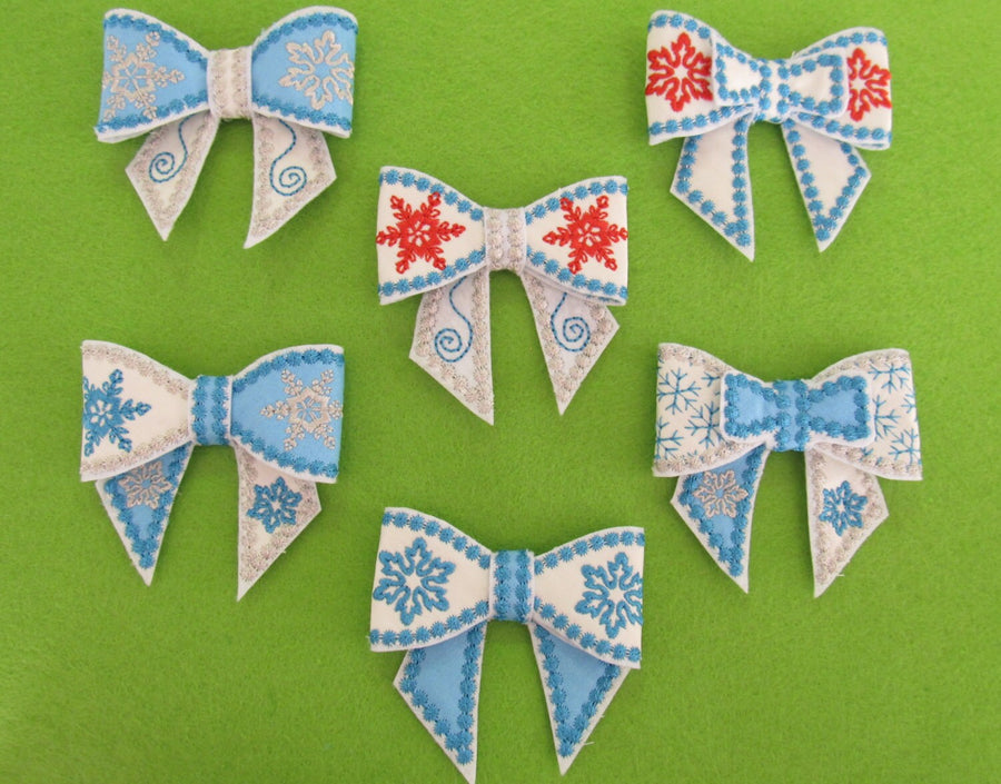 Frozen Felt Bow 3D ITH Embroidery 2.5" 4" | PES DST JEF | Artapli