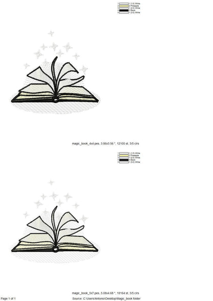 Magic Fairytale Book Glow in the dark special thread machine embroidery designs reading kids
