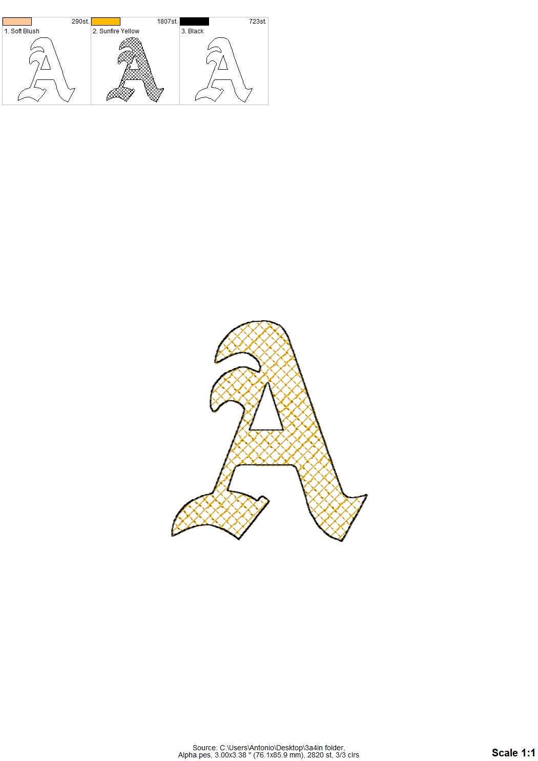 Old Fashioned Style Greek FONT gorgeous alphabet HTV glitter vinyl monogram letters machine embroidery designs