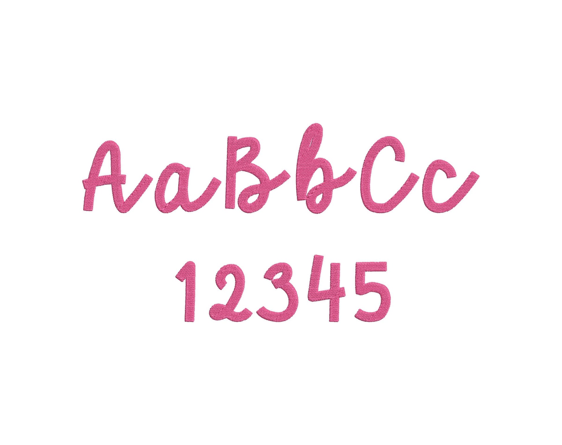 Fill stitch handwritten Font alphabet letters kids baby name monogram machine embroidery designs script bold font