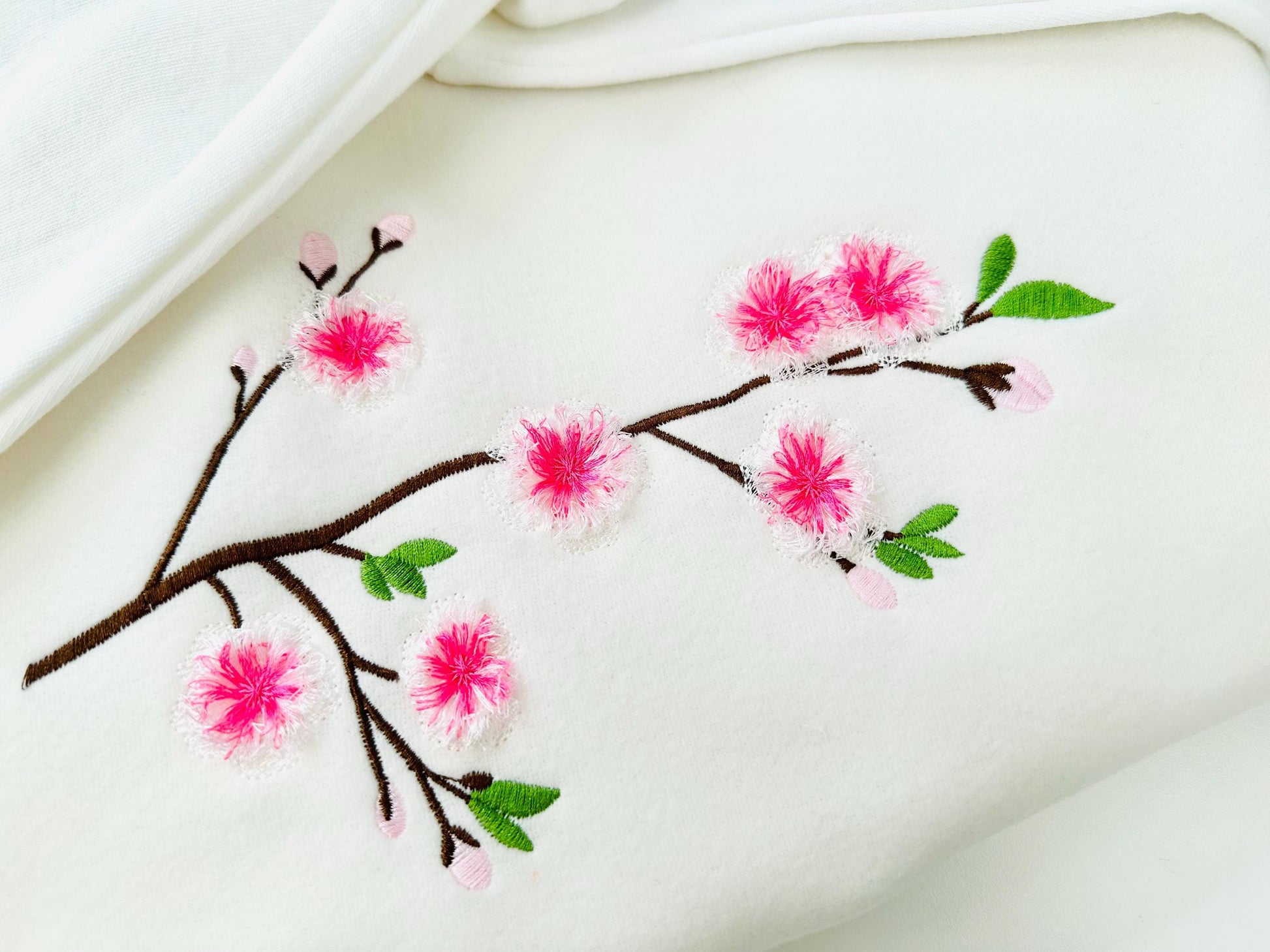 Fringed Sakura Branch Cherry Blossom Flower Fluffy Fringe Floral Machine Embroidery Designs Instant Download Fuzzy Bloom Sizes 6 up to 9 In - Etsy