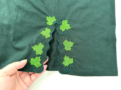 Floral Ivy Leaf Vine Leaves scallop edge side bow split seam machine embroidery designs multiple sizes outfit t-shirt sweatshirt flowered