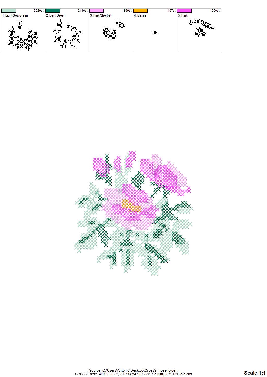 Cross stitch Rose flower bouquet floral Peony branch machine embroidery designs assorted sizes 3.5 up to 8 inch sweet home garden design